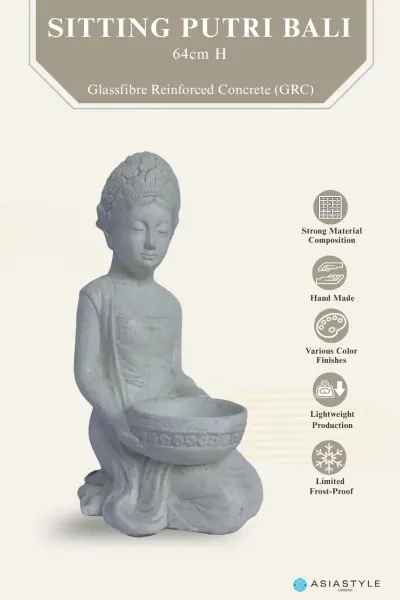Product image of the product “Sitting Putri Bali about 64 cm Height, Made of Fibre Cement ”